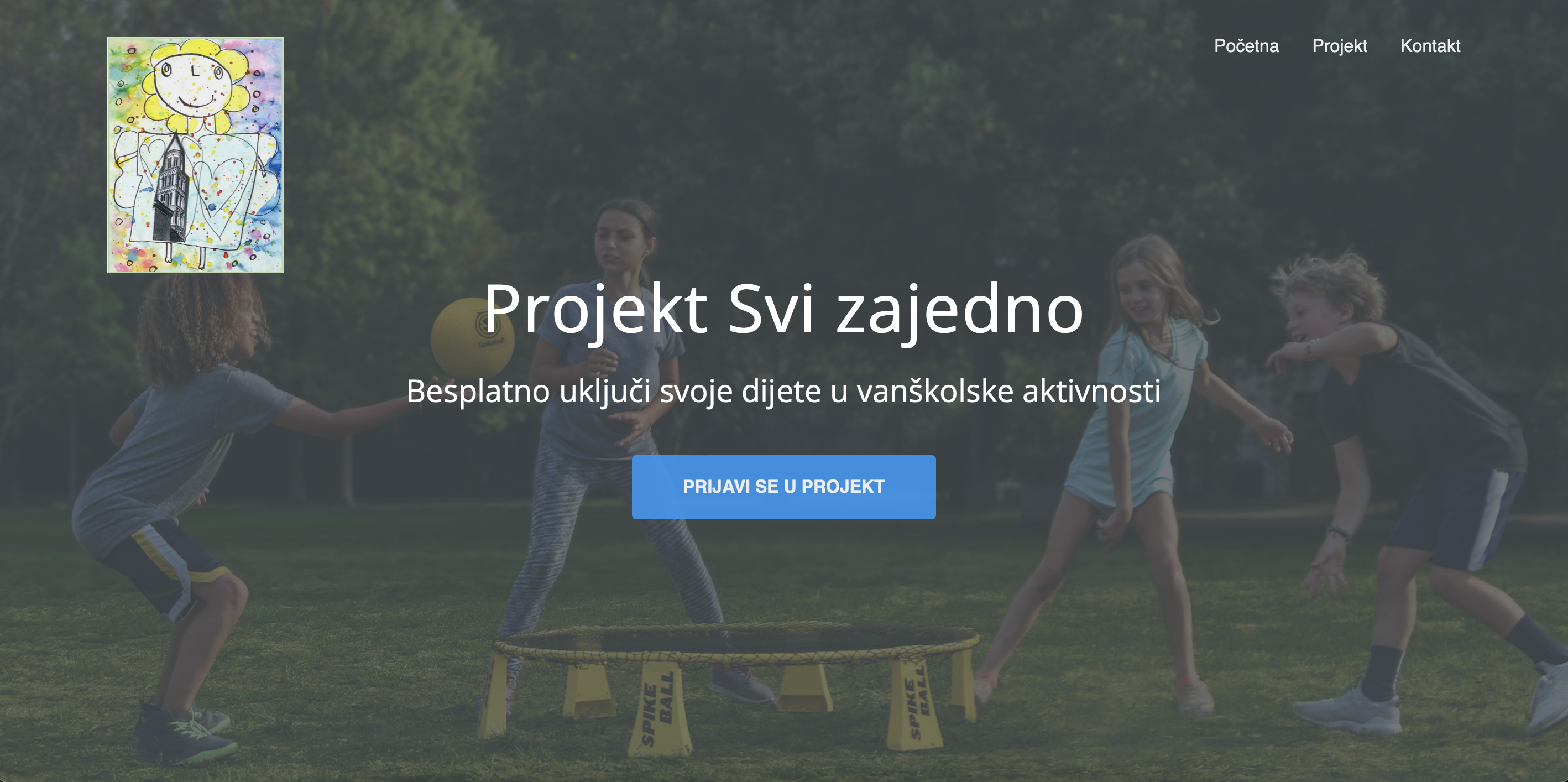 Project Svi Zajedno frontend website - hero