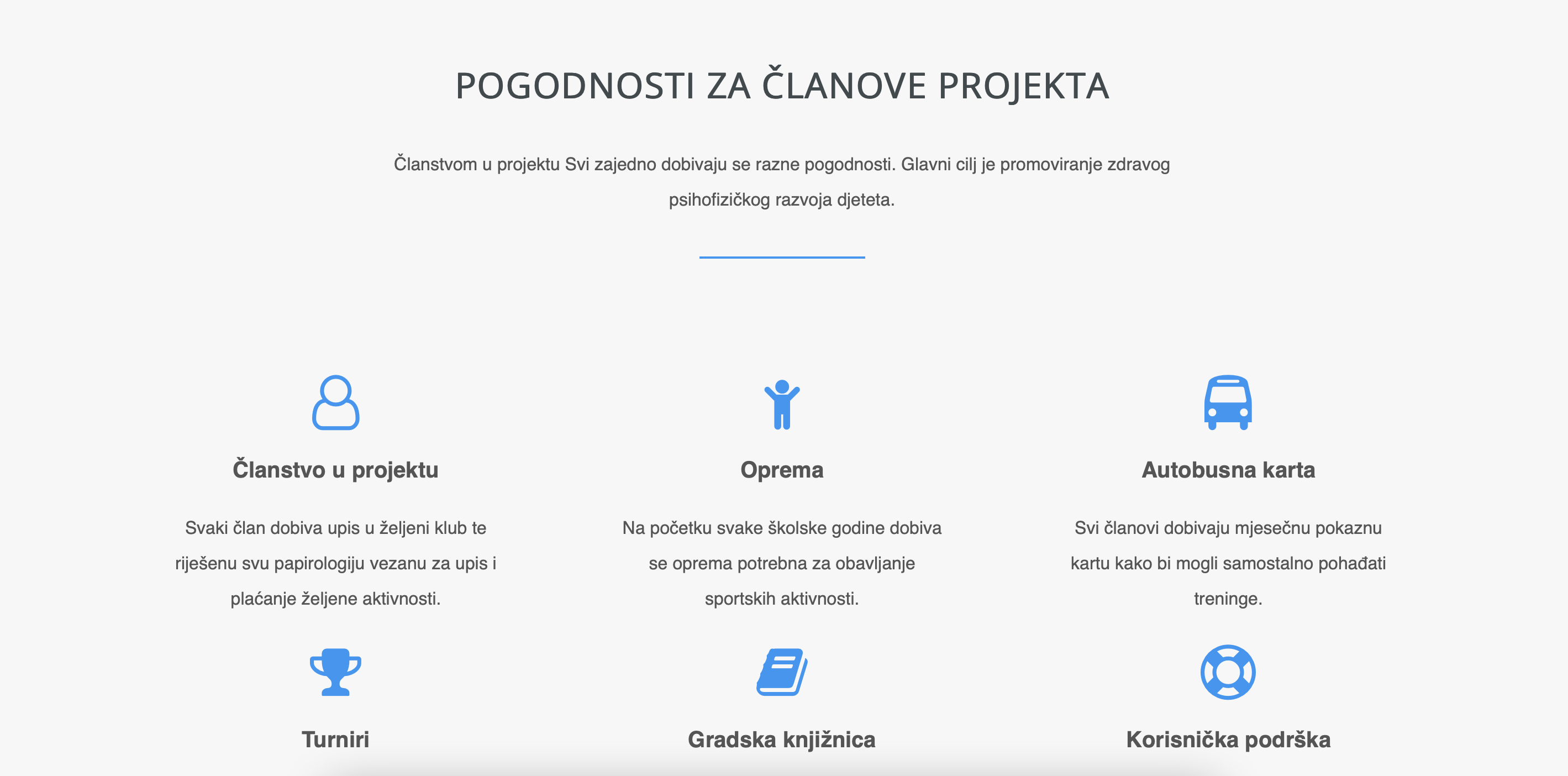 Project Svi Zajedno frontend website - membership features